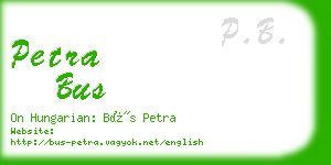 petra bus business card